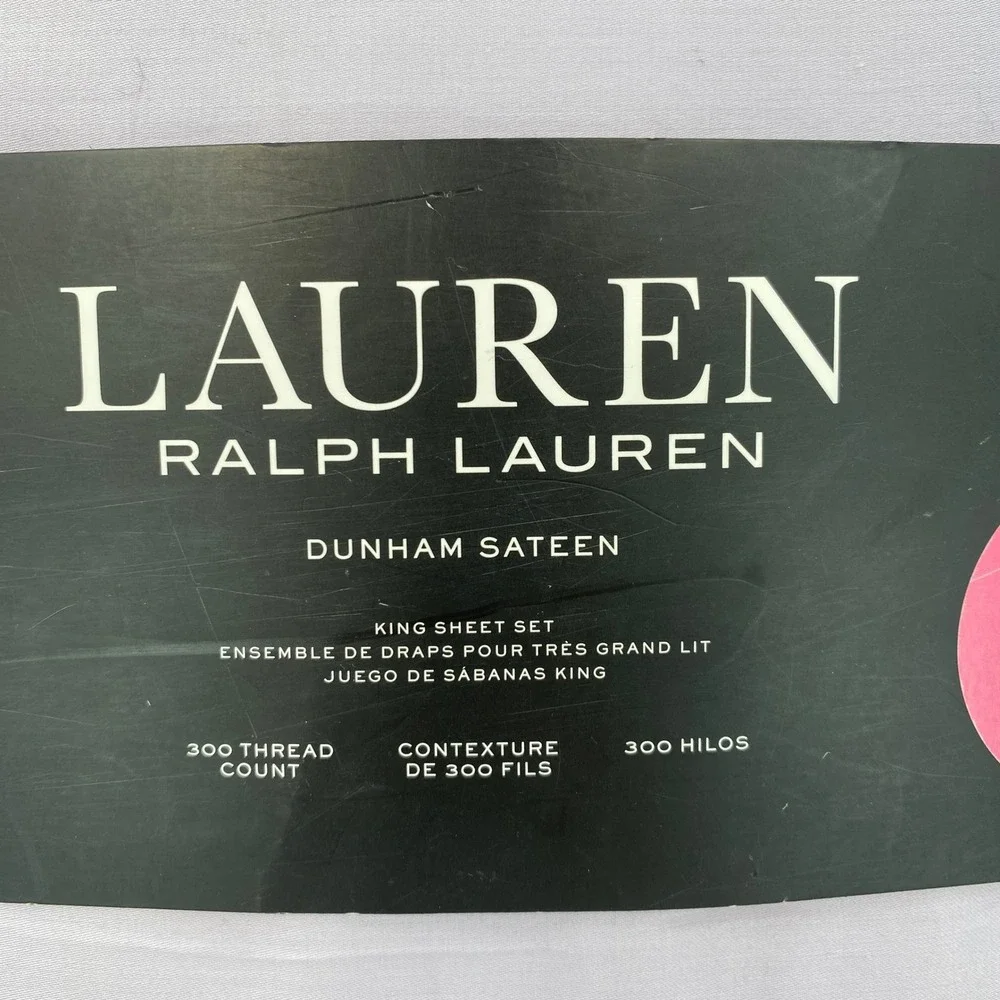 Lauren Ralph Lauren Sheet Set King Hyacinth Purple Dunham Sateen 300TC Crisp